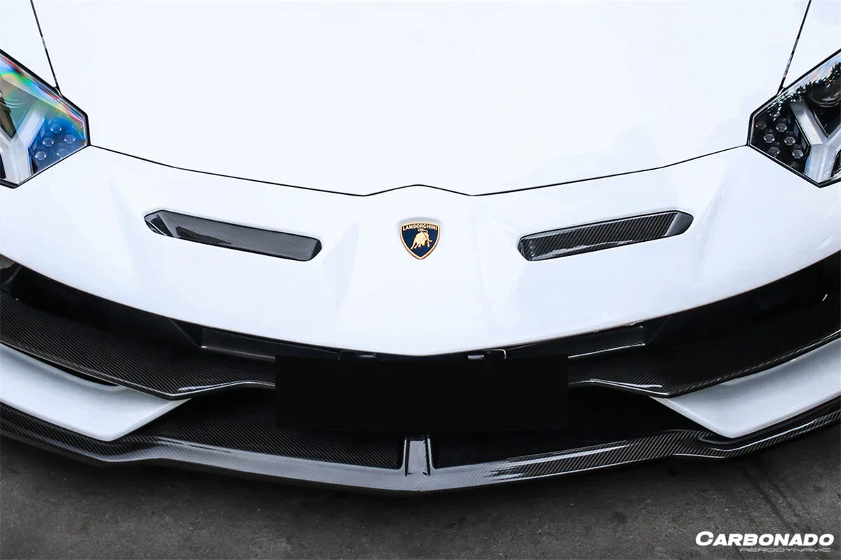 2011-2021 Lamborghini Aventador LP700 LP740 LP750 Coupe Roadster SVJ Style Part Dry Carbon Fiber Front Bumper - [The Exotic Hub]