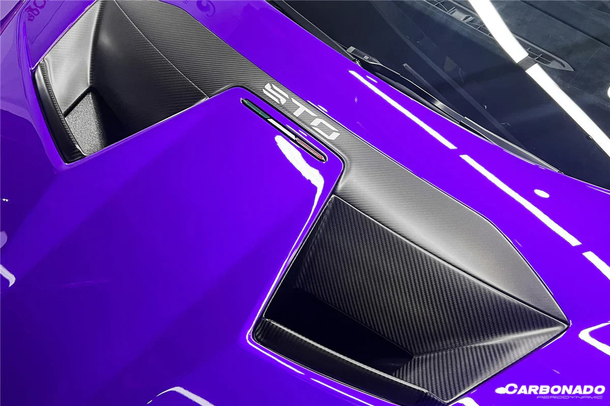 2021-UP Lamborghini Huracan STO Dry Carbon Fiber Hood Vents - [The Exotic Hub]