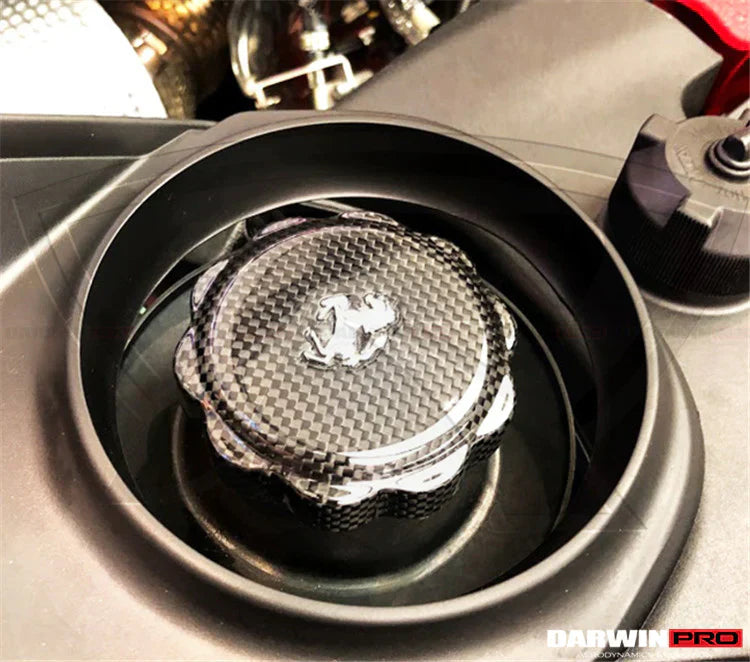 2010-2023 Ferrari (ALL MODELS) Dry Carbon Fiber Oil Cap cover - [The Exotic Hub]