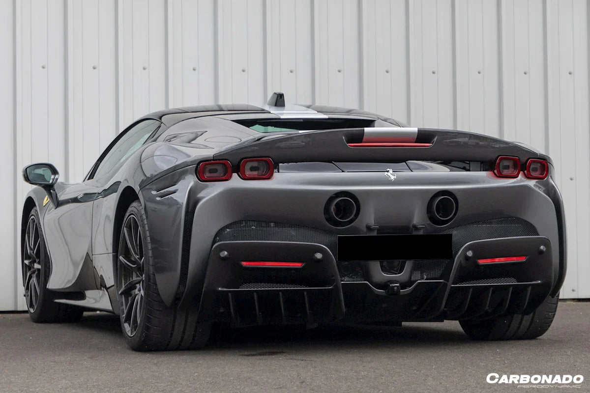 2020-UP Ferrari SF90 Stradale Assetto Fiorano Style Autoclave Carbon Fiber Trunk Spoiler - [The Exotic Hub]