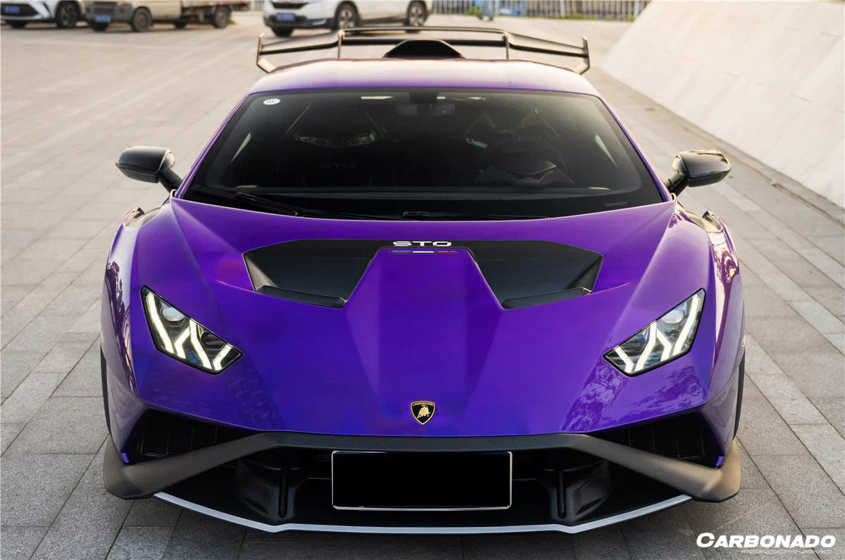 2021-UP Lamborghini Huracan STO Dry Carbon Fiber Down-Front Lip - [The Exotic Hub]