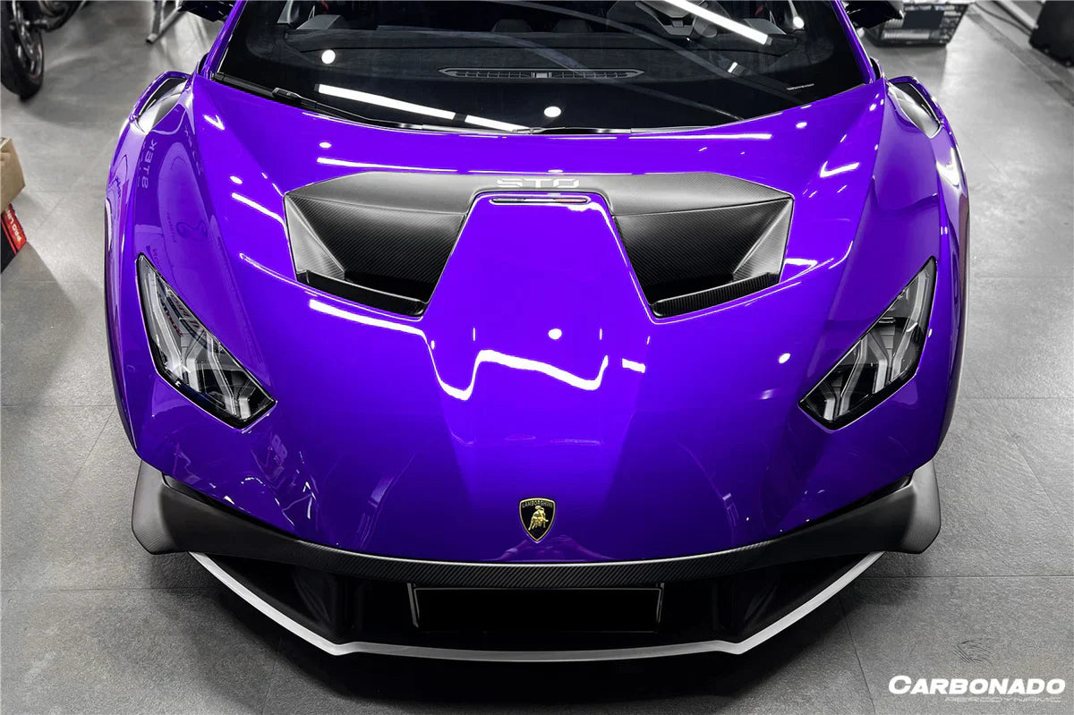 2021-UP Lamborghini Huracan STO Dry Carbon Fiber Hood Vents - [The Exotic Hub]