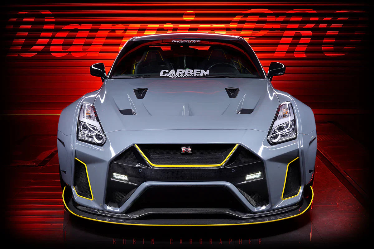 2008-2022 Nissan GTR R35 CBA/DBA/EBA BKSSII Style Carbon Fiber Hood - [The Exotic Hub]