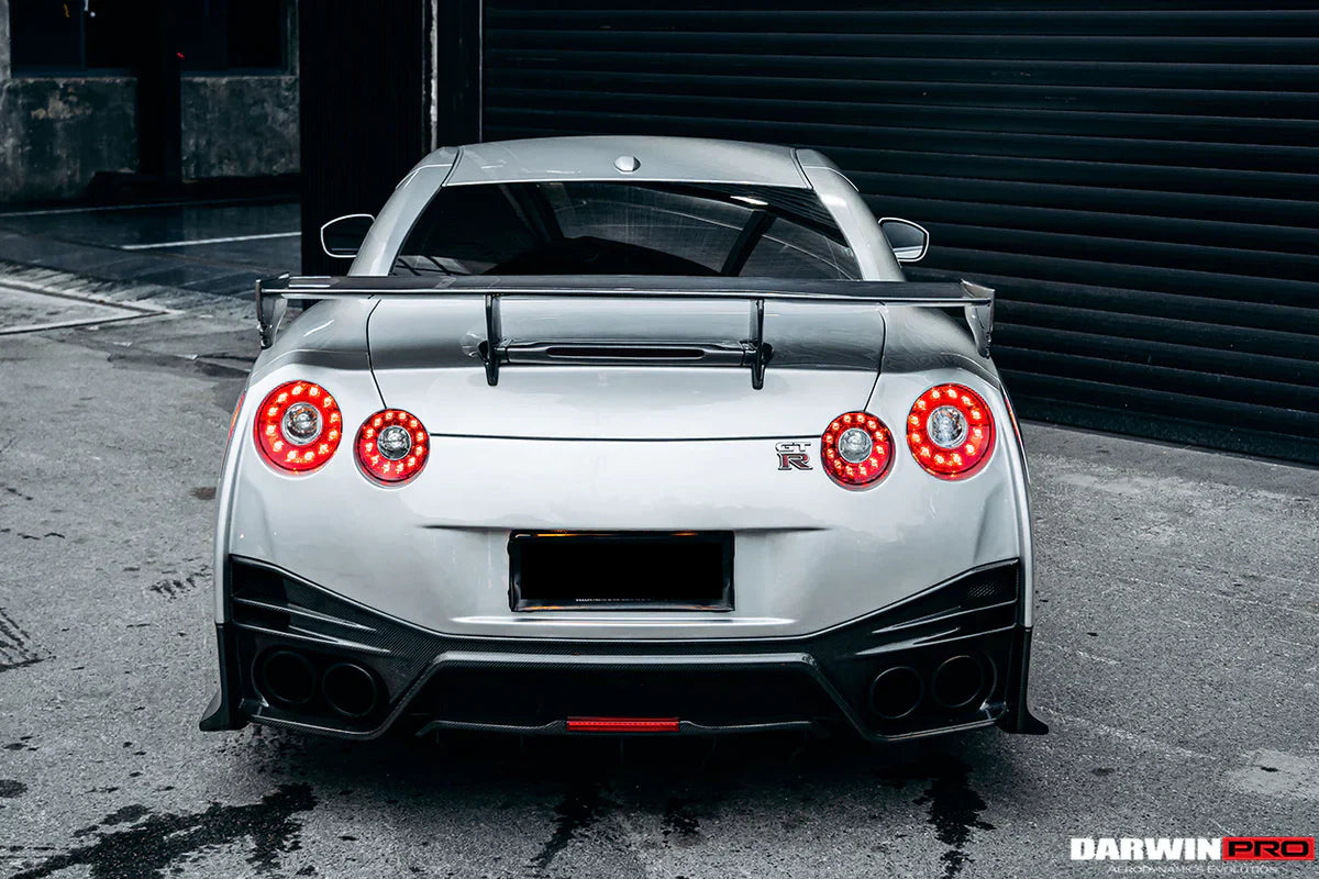 2012-2022 Nissan GTR R35 DBA/EBA NSM Style Carbon Fiber Rear Diffuser With LED Light - [The Exotic Hub]