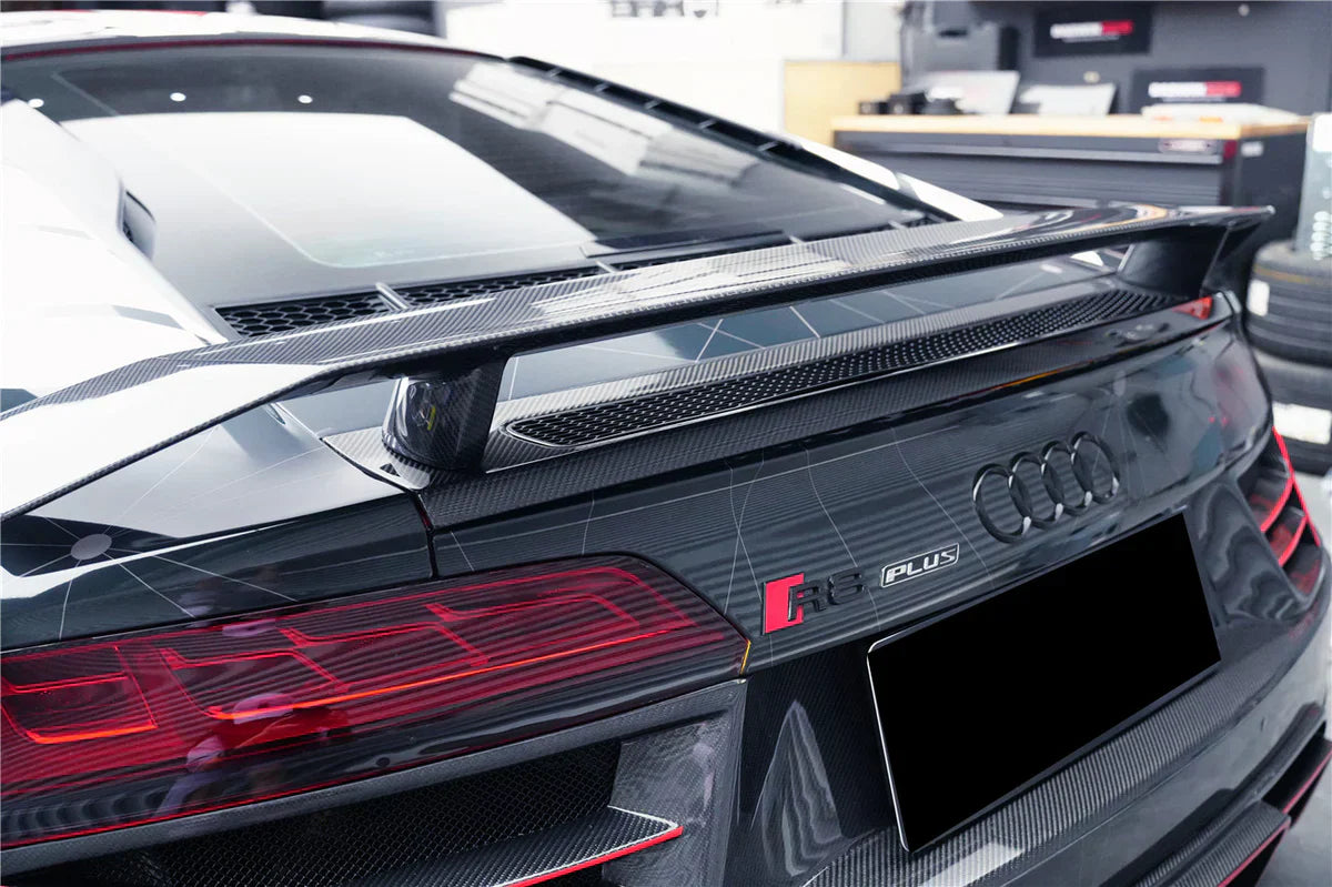 2016-2019 Audi R8 GEN2 V10 PLUS Coupe ONLY GT Style Carbon Fiber Trunk Wing w/ Base - [The Exotic Hub]