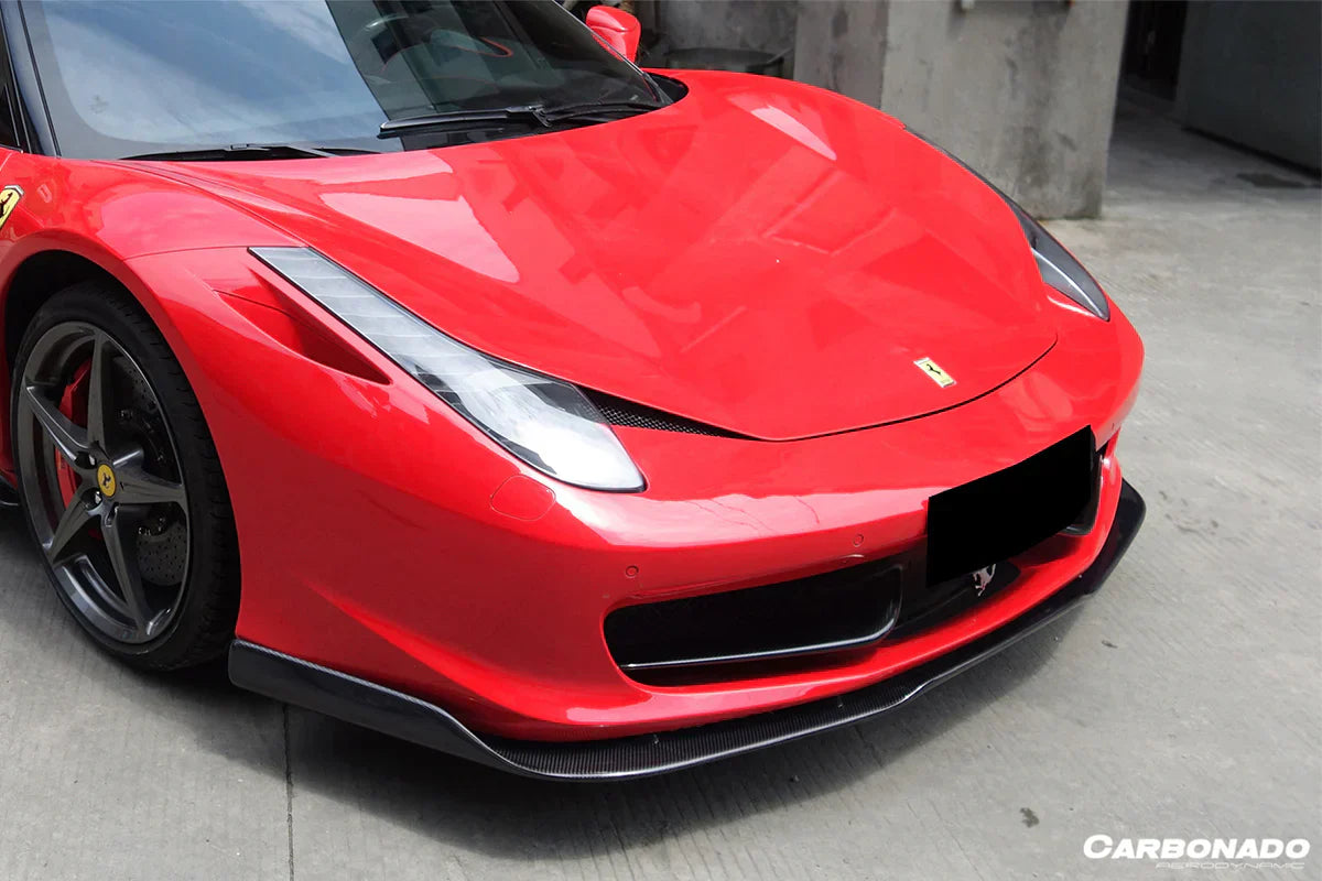 2010-2015 Ferrari 458 Coupe& Spyder AV Style Carbon Fiber Front Lip - [The Exotic Hub]