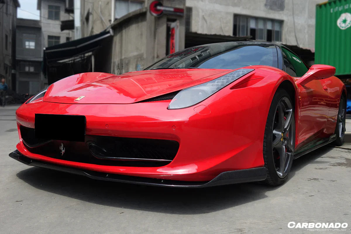 2010-2015 Ferrari 458 Coupe& Spyder AV Style Carbon Fiber Front Lip - [The Exotic Hub]