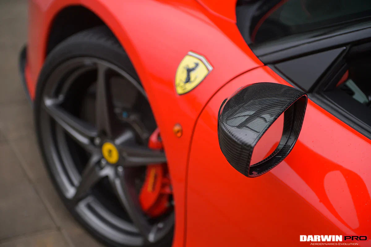 2010-2015 Ferrari 458 Coupe/Spyder/Speciale Dry Carbon Fiber Mirror Housing Replacement - [The Exotic Hub]