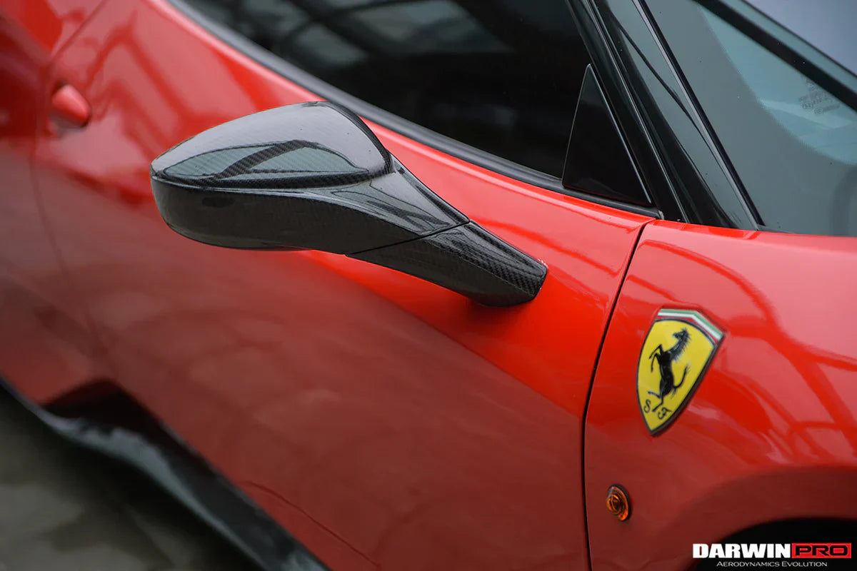 2010-2015 Ferrari 458 Coupe/Spyder/Speciale Dry Carbon Fiber Mirror Housing Replacement - [The Exotic Hub]