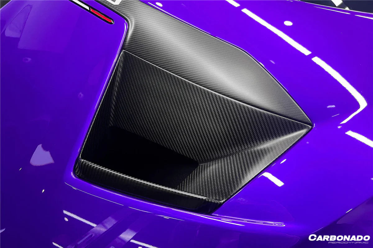 2021-UP Lamborghini Huracan STO Dry Carbon Fiber Hood Vents - [The Exotic Hub]