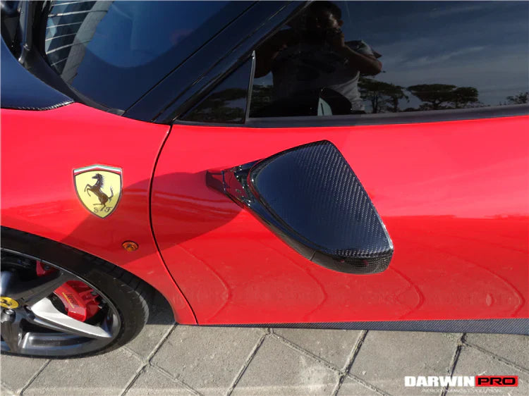 2010-2015 Ferrari 458 Coupe/Spyder/Speciale Dry Carbon Fiber Mirror Housing Replacement - [The Exotic Hub]