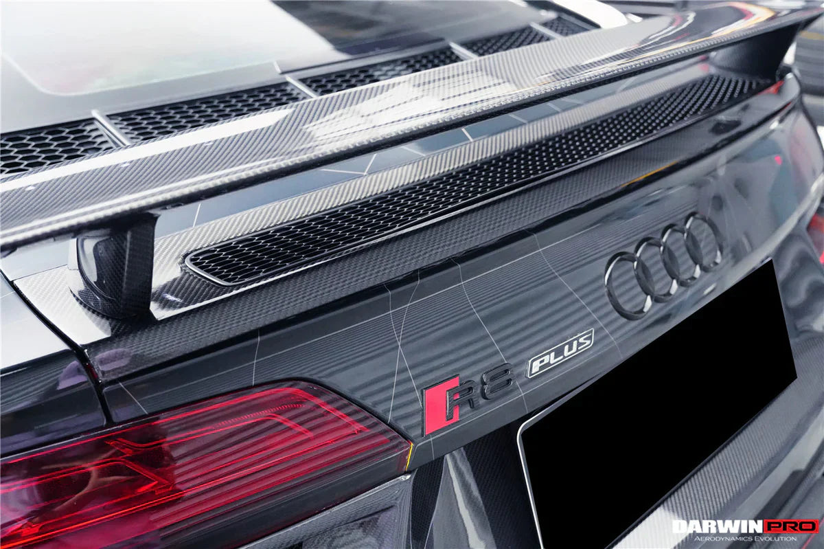 2016-2019 Audi R8 GEN2 V10 PLUS Coupe ONLY GT Style Carbon Fiber Trunk Wing w/ Base - [The Exotic Hub]