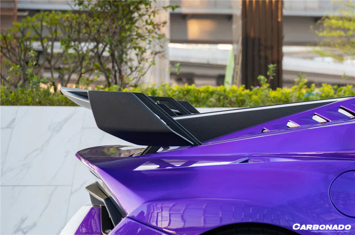 2021-UP Lamborghini Huracan STO Dry Carbon Fiber Trunk Spoiler Wing - [The Exotic Hub]