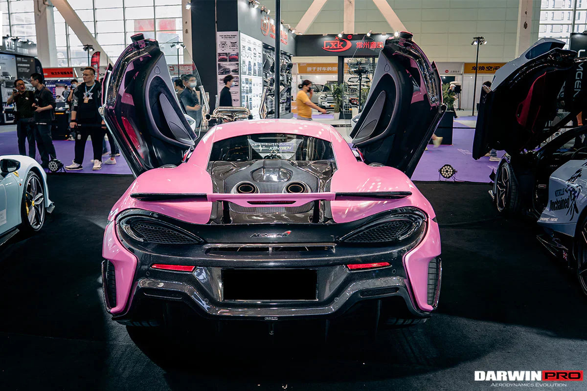 2015-2020 McLaren 540C & 570S & 570GT 600LT-Style Partial Carbon Fiber Rear Bumper with Diffuser and Trunk Spoiler and Engine Trunk and Exhaust - [The Exotic Hub]