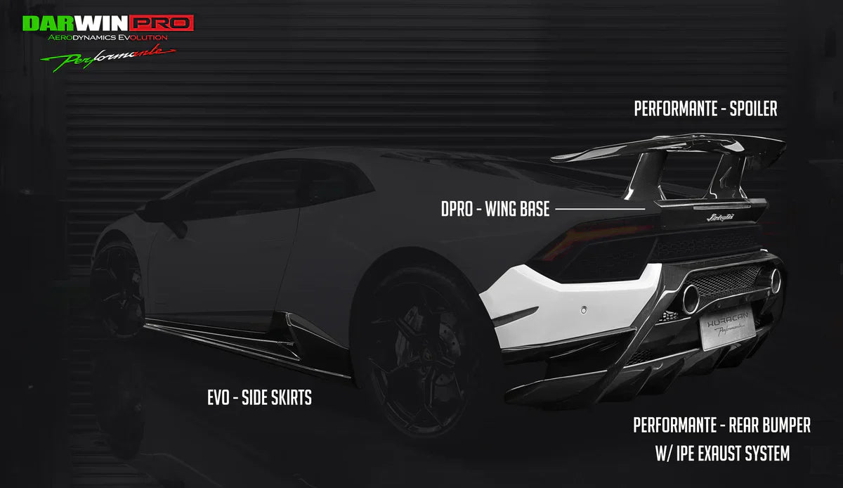 2015-2020 Lamborghini Huracan LP610/LP580 Performante Style Partial Carbon Fiber Aero - Full Kit - [The Exotic Hub]