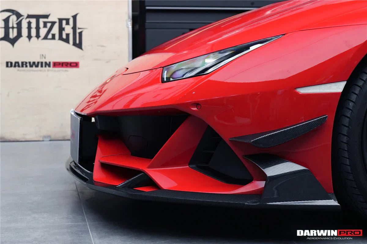 2019-2022 Lamborghini Huracan EVO 4WD ONLY BKSS Style Carbon Front Bumper Canards - [The Exotic Hub]