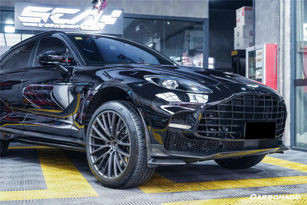 2021-2024 Aston Martin DBX 707 Style Dry Carbon Fiber Front Bumper With Lights - [The Exotic Hub]