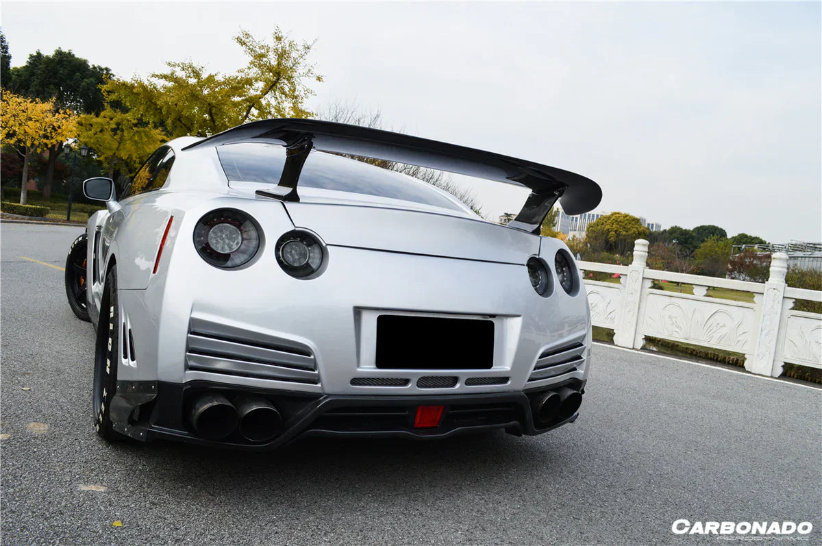 2012-2022 Nissan GTR R35 DBA & EBA VA Style Rear Bumper With Diffuser and LED Light - [The Exotic Hub]