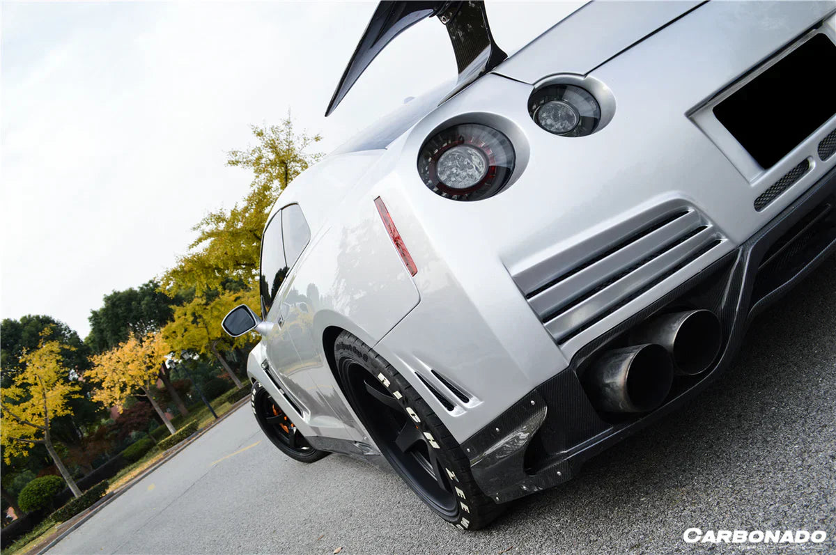 2012-2022 Nissan GTR R35 DBA & EBA VA Style Rear Bumper With Diffuser and LED Light - [The Exotic Hub]