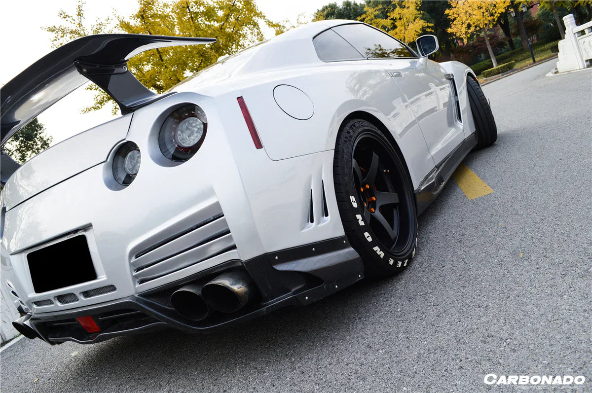 2012-2022 Nissan GTR R35 DBA & EBA VA Style Rear Bumper With Diffuser and LED Light - [The Exotic Hub]