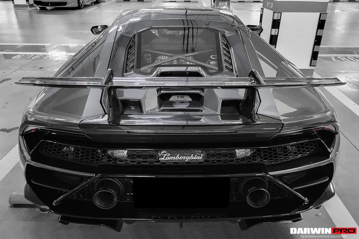 2015-2022 Lamborghini Huracan LP610 & LP580 & EVO Coupe Performante Style Carbon Fiber Spoiler Wing and Engine Hood - [The Exotic Hub]