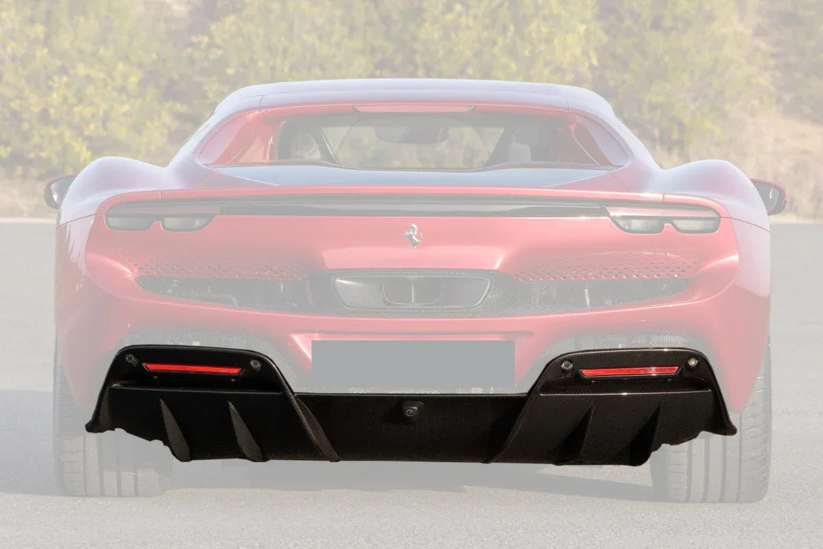 2022-UP Ferrari 296 GTB (Type F171) OE Style Carbon Fiber Rear Diffuser - [The Exotic Hub]