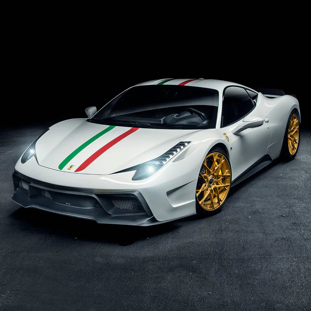 FERRARI 458 ITALIA VX CARBON FIBER FRONT BUMPER W/ FRONT SPOILER - [The Exotic Hub]