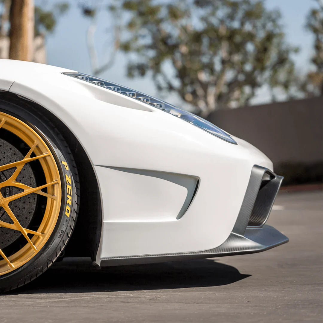 FERRARI 458 ITALIA VX CARBON FIBER FRONT BUMPER W/ FRONT SPOILER - [The Exotic Hub]