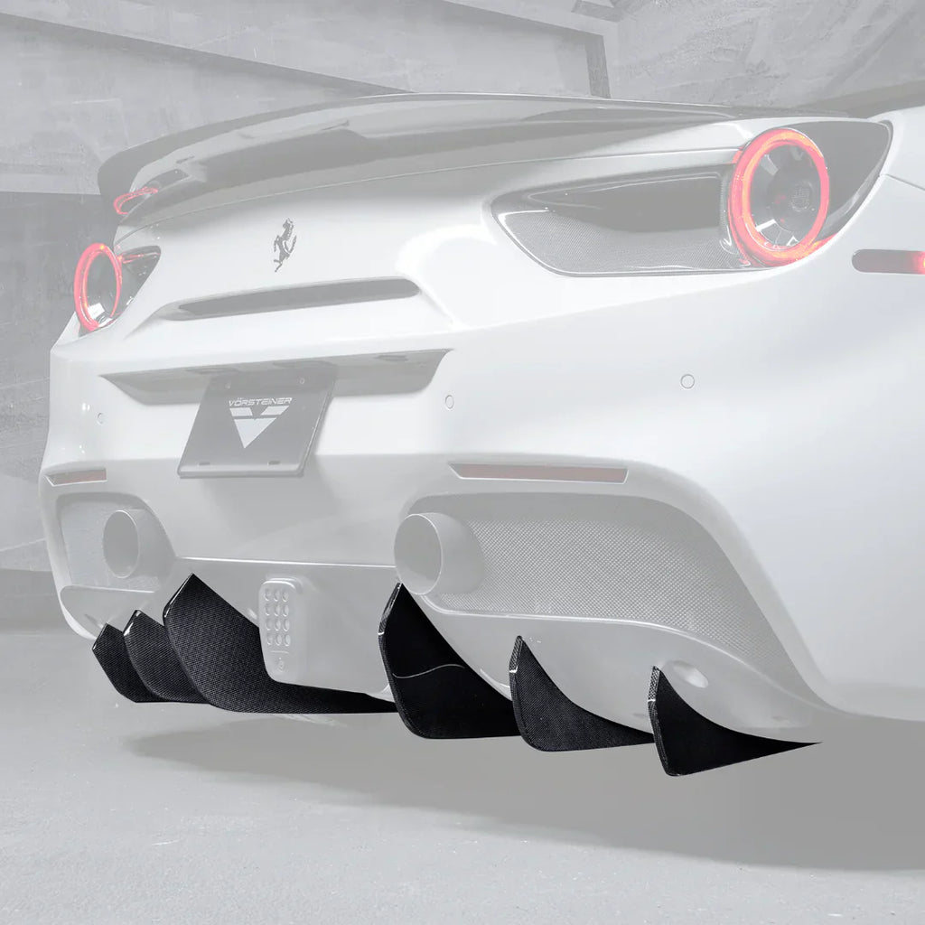 FERRARI 488 DIAVOLO CARBON FIBER REAR DIFFUSER FINS (SET OF 6)