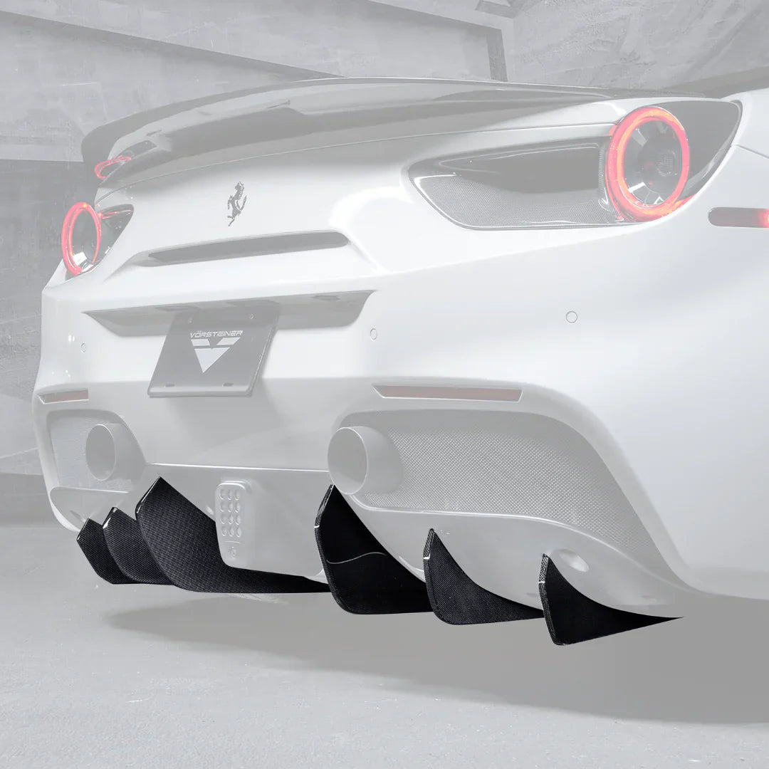 FERRARI 488 DIAVOLO CARBON FIBER REAR DIFFUSER FINS (SET OF 6) - [The Exotic Hub]