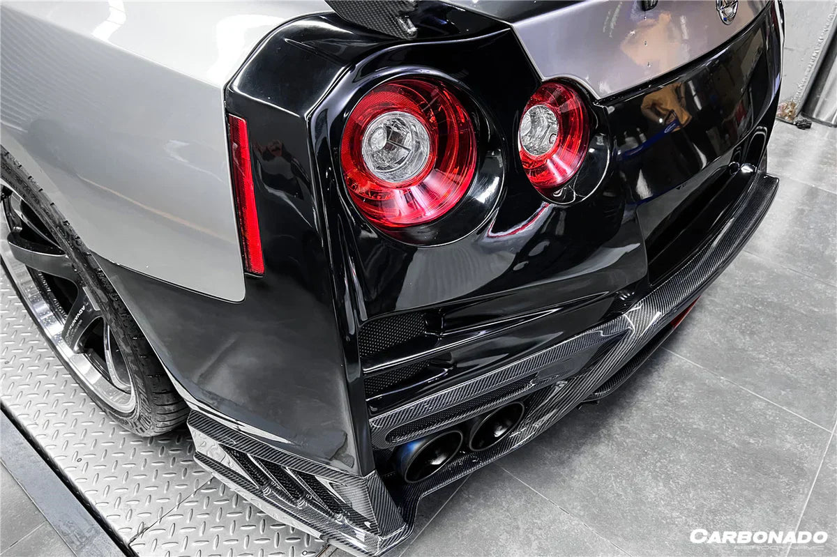 2008-2022 Nissan GTR R35 CBA/DBA/EBA TS Style Rear Bumper w/ Diffuser & Fins - [The Exotic Hub]