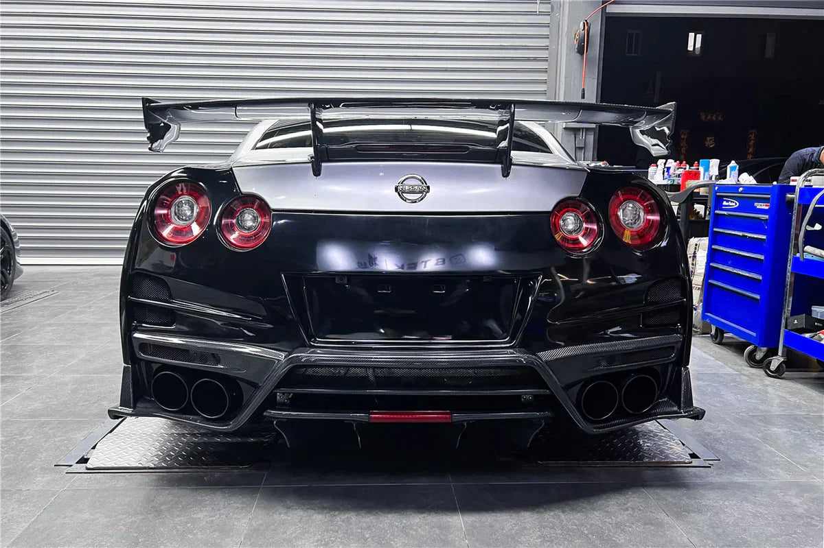 2008-2022 Nissan GTR R35 CBA/DBA/EBA TS Style Rear Bumper w/ Diffuser & Fins - [The Exotic Hub]