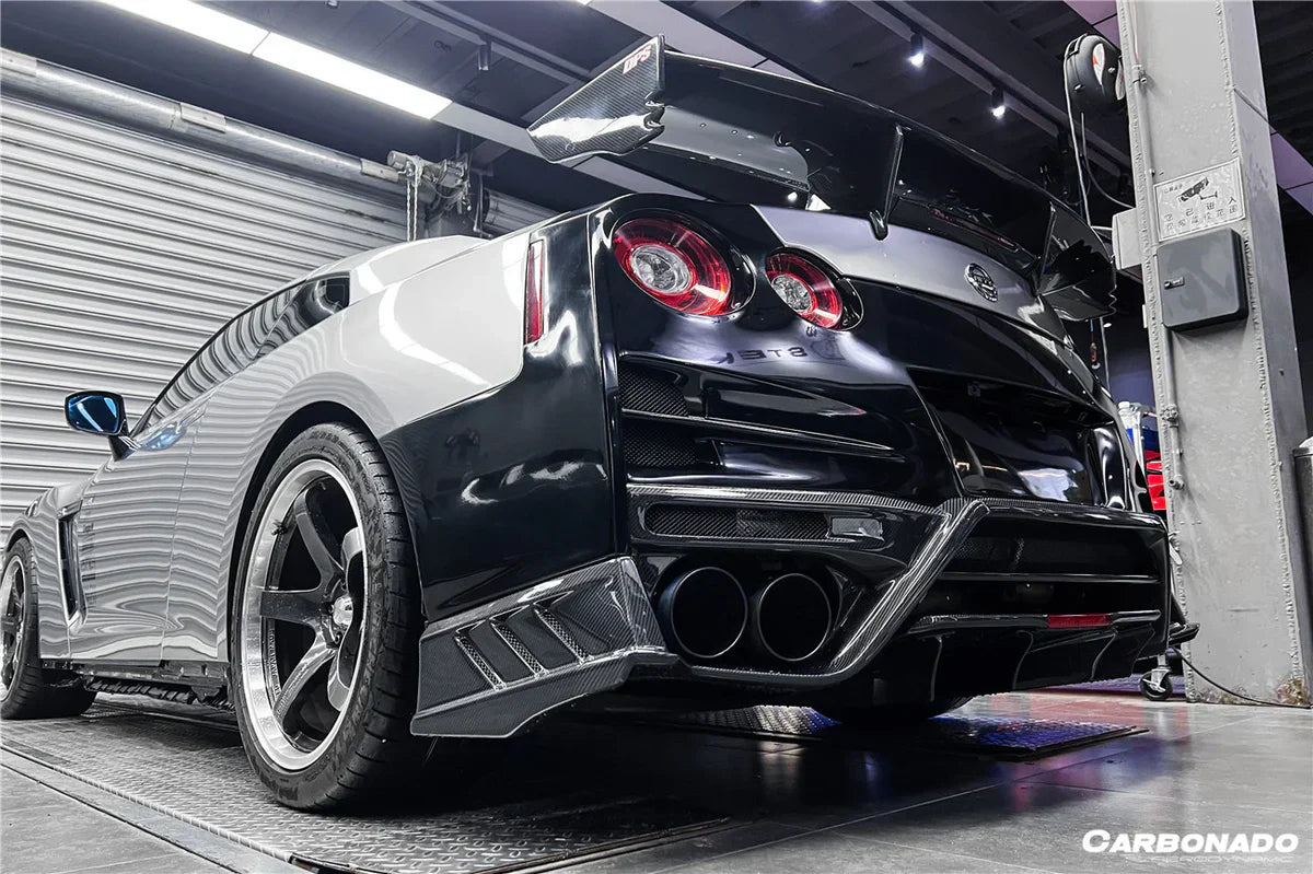 2008-2022 Nissan GTR R35 CBA/DBA/EBA TS Style Rear Bumper w/ Diffuser & Fins - [The Exotic Hub]