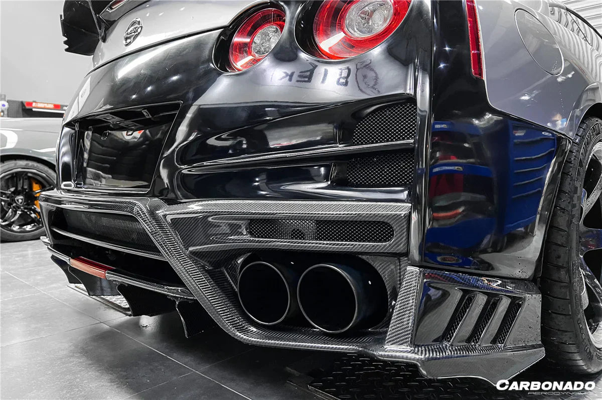 2008-2022 Nissan GTR R35 CBA/DBA/EBA TS Style Rear Bumper w/ Diffuser & Fins - [The Exotic Hub]