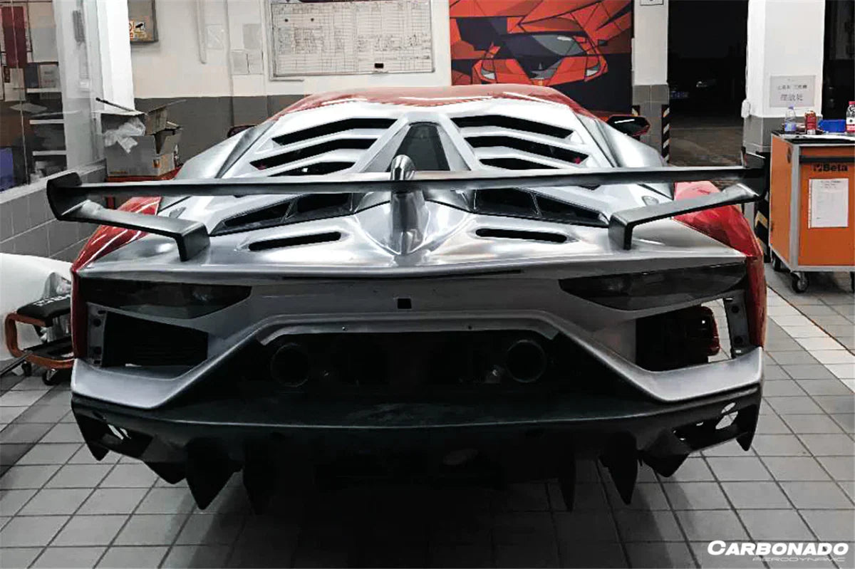 2011-2021 Lamborghini Aventador LP700 LP740 LP750 Coupe Roadster SVJ Style Part Dry Carbon Fiber Rear Bumper - [The Exotic Hub]