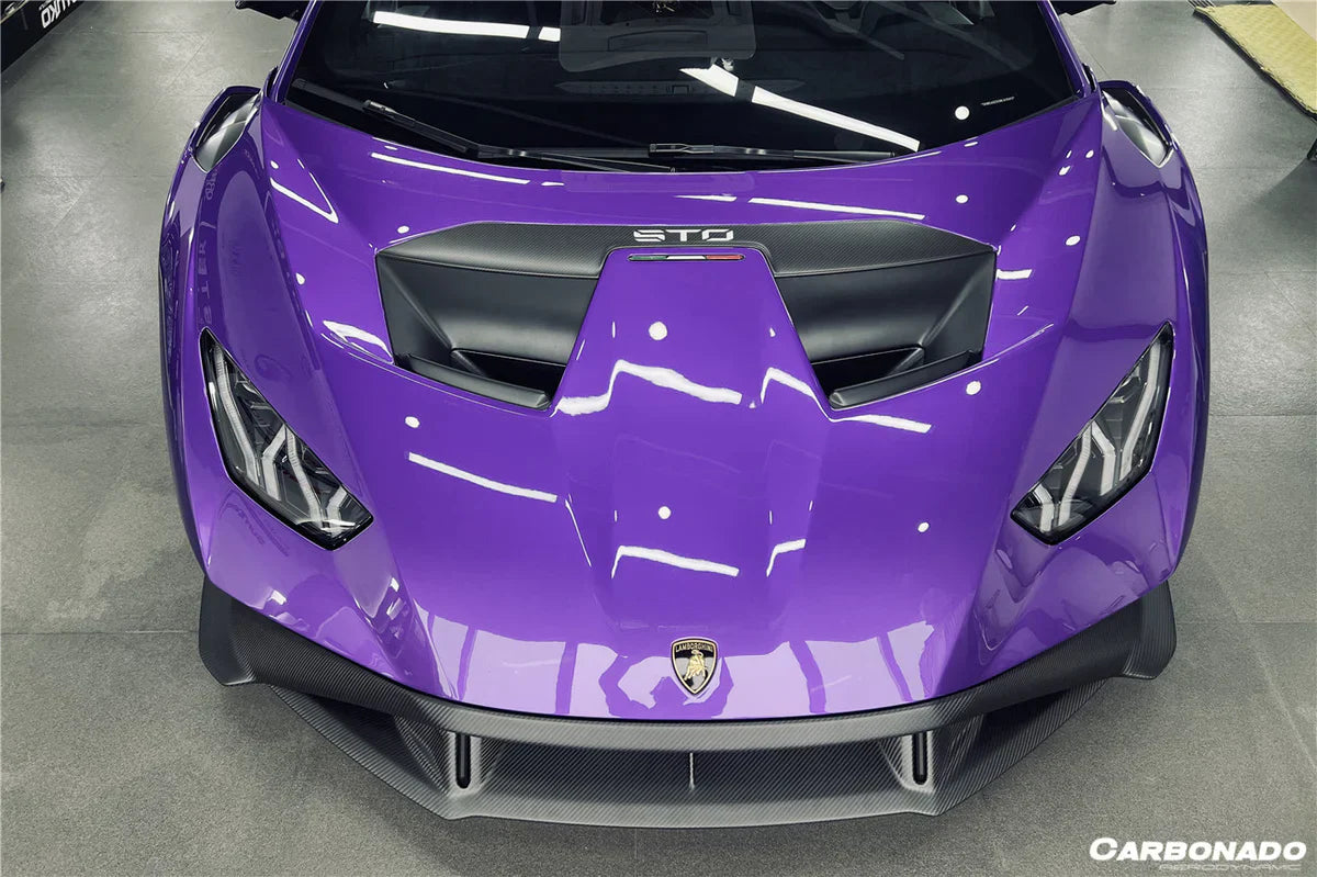 2021-UP Lamborghini Huracan STO Dry Carbon Fiber Down-Front Lip - [The Exotic Hub]