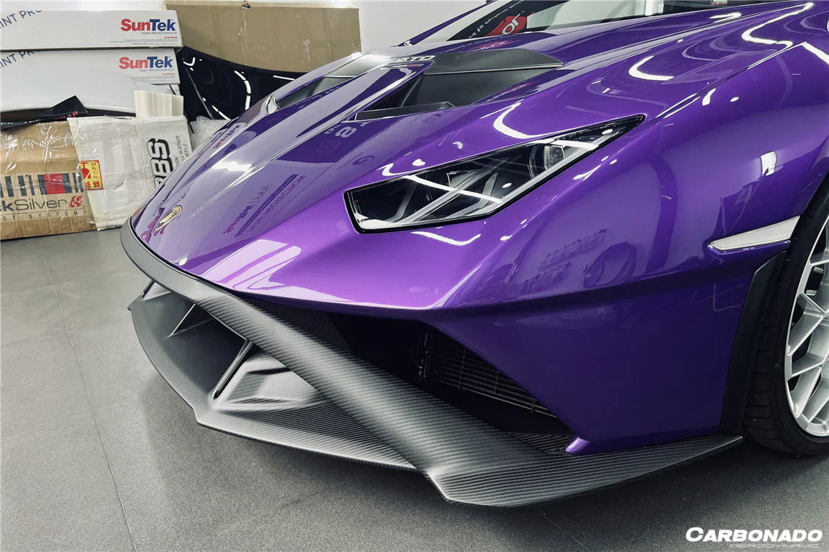 2021-UP Lamborghini Huracan STO Dry Carbon Fiber Down-Front Lip - [The Exotic Hub]