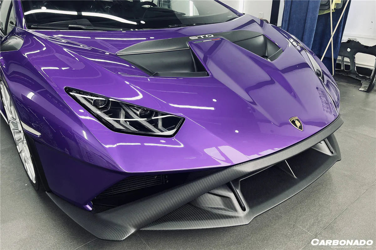 2021-UP Lamborghini Huracan STO Dry Carbon Fiber Down-Front Lip - [The Exotic Hub]