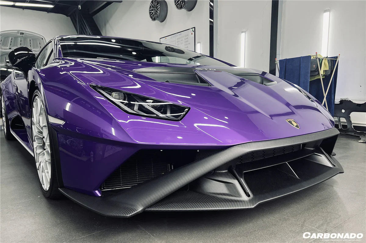 2021-UP Lamborghini Huracan STO Dry Carbon Fiber Down-Front Lip - [The Exotic Hub]