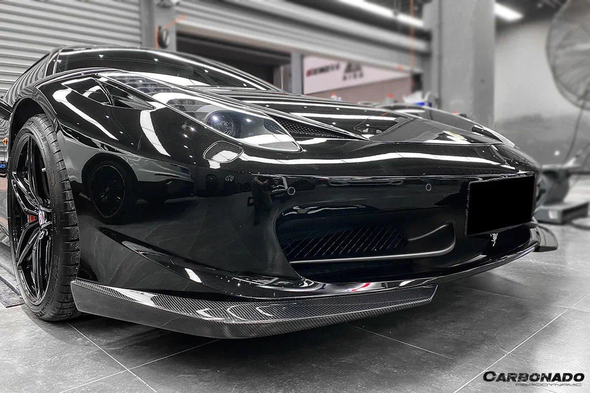 2010-2015 Ferrari 458 Coupe/Spyder AP Style Carbon Fiber Front Lip - [The Exotic Hub]