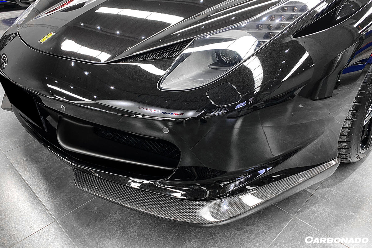 2010-2015 Ferrari 458 Coupe/Spyder AP Style Carbon Fiber Front Lip - [The Exotic Hub]