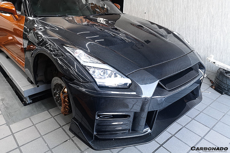 2008-2022 Nissan GTR R35 CBA/DBA/EBA TS Style Carbon Fiber Hood - [The Exotic Hub]