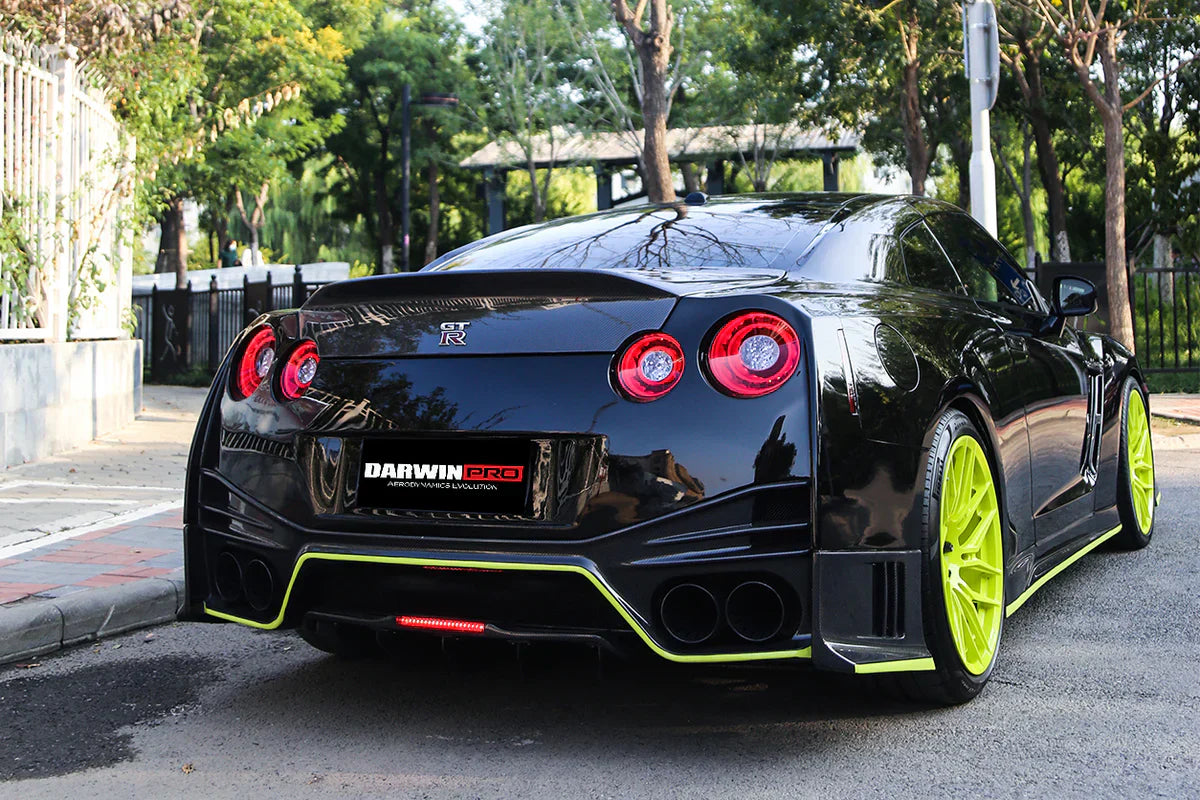 2012-2022 Nissan GTR R35 DBA/EBA NSM Style Carbon Fiber Rear Diffuser With LED Light - [The Exotic Hub]