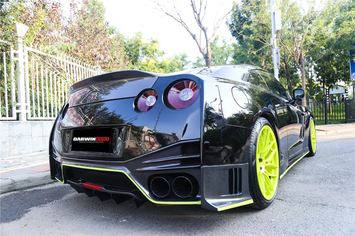 2012-2022 Nissan GTR R35 DBA/EBA NSM Style Carbon Fiber Rear Diffuser With LED Light - [The Exotic Hub]