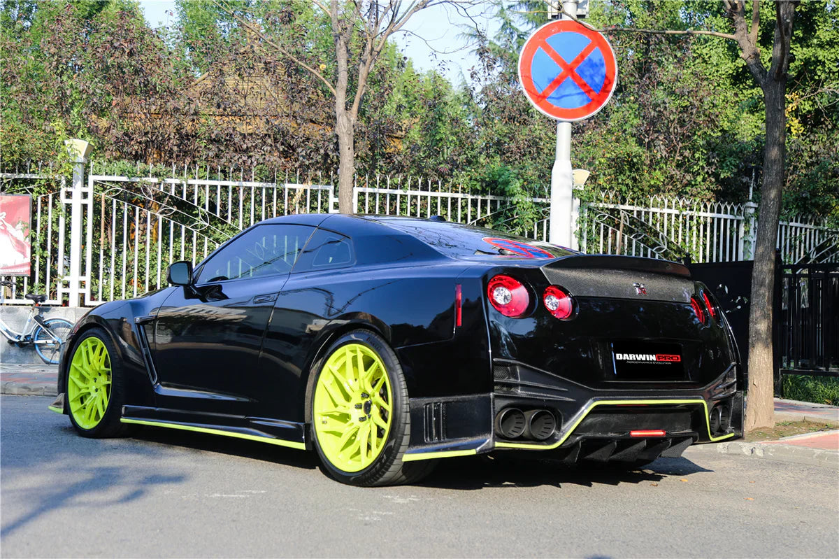 2012-2022 Nissan GTR R35 DBA/EBA NSM Style Carbon Fiber Rear Diffuser With LED Light - [The Exotic Hub]