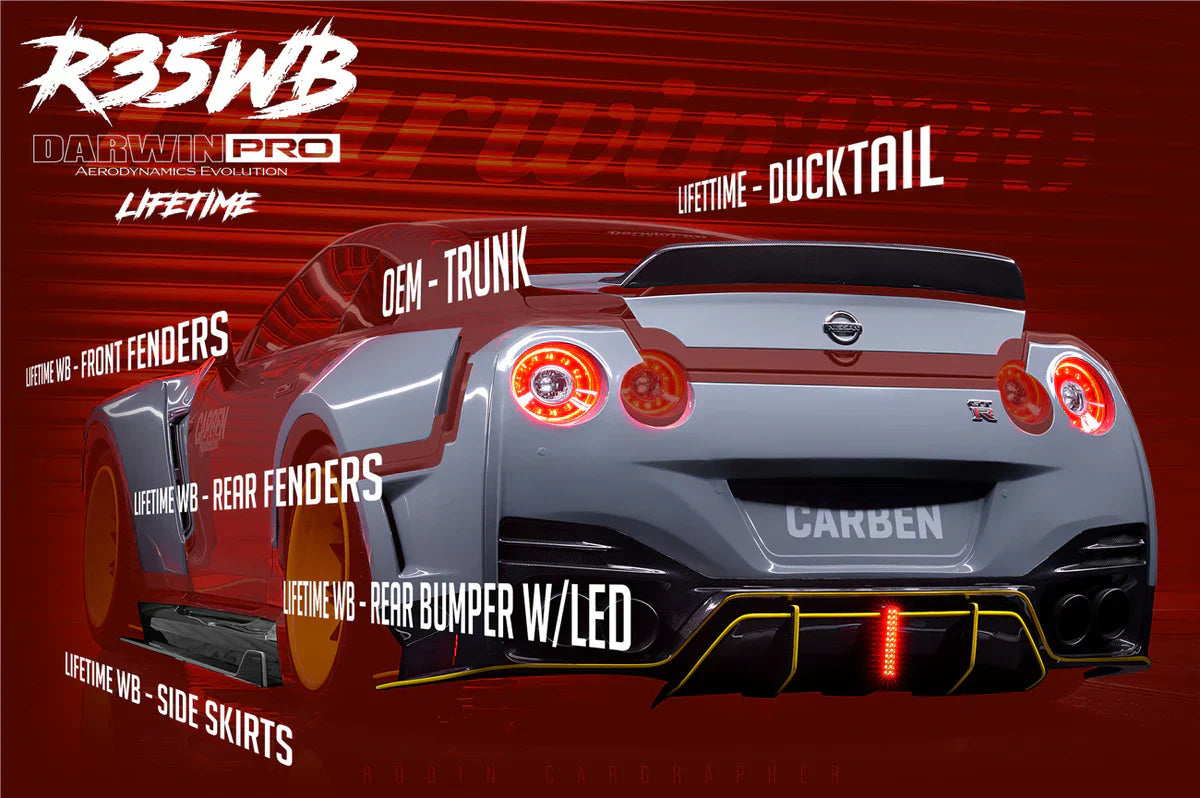 2008-2022 Nissan GTR R35 CBA/DBA/EBA BKSSII Style Partial Carbon Fiber Full Wide Body Kit - [The Exotic Hub]