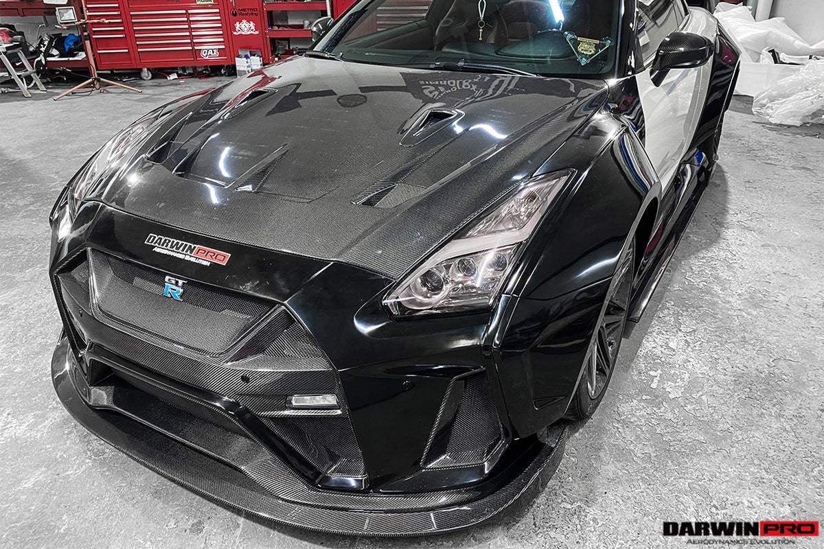 2008-2022 Nissan GTR R35 CBA/DBA/EBA BKSSII Style Carbon Fiber Hood - [The Exotic Hub]