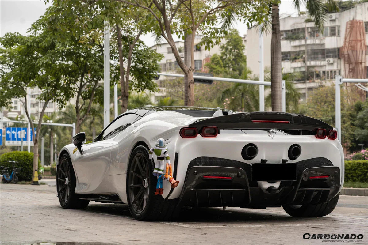 2020-UP Ferrari SSF90 Stradale OE Style Autoclave Carbon Fiber Rear Diffuser - [The Exotic Hub]