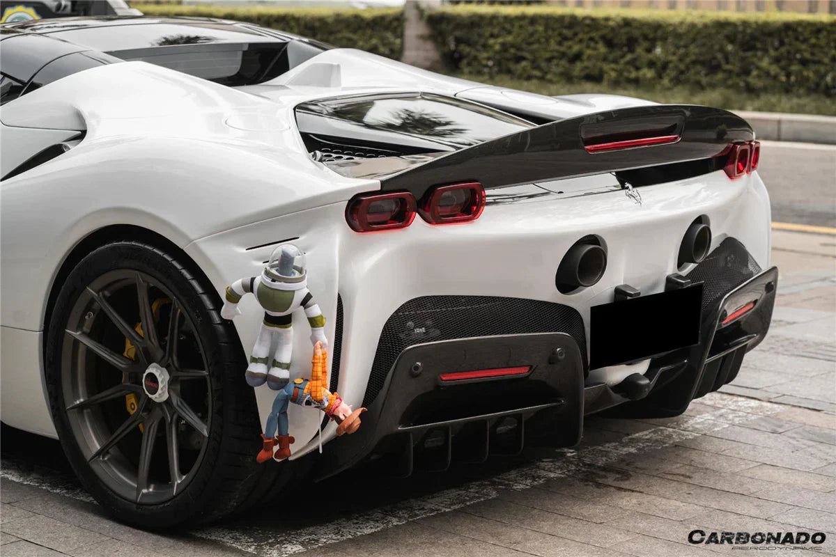 2020-UP Ferrari SSF90 Stradale OE Style Autoclave Carbon Fiber Rear Diffuser - [The Exotic Hub]