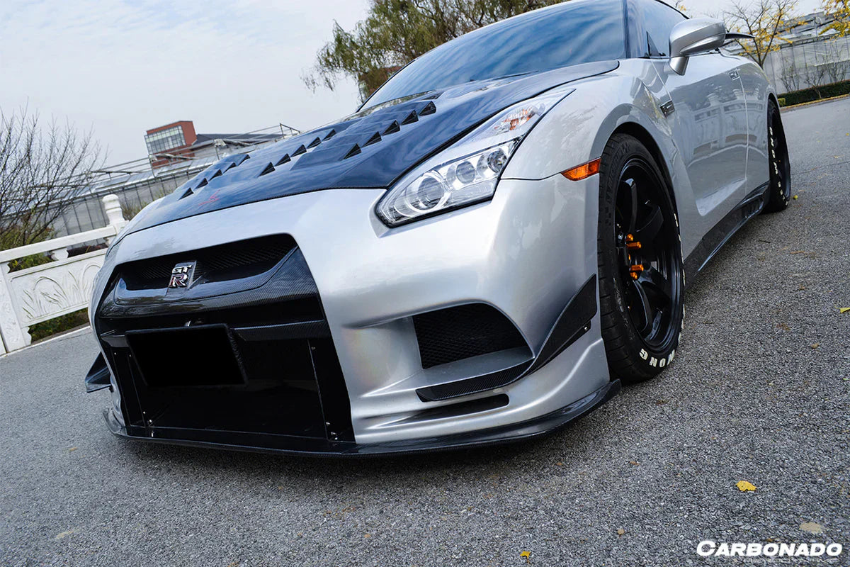 2008-2022 Nissan GTR R35 CBA/DBA TPR Style Partial Carbon Fiber Front Bumper - [The Exotic Hub]